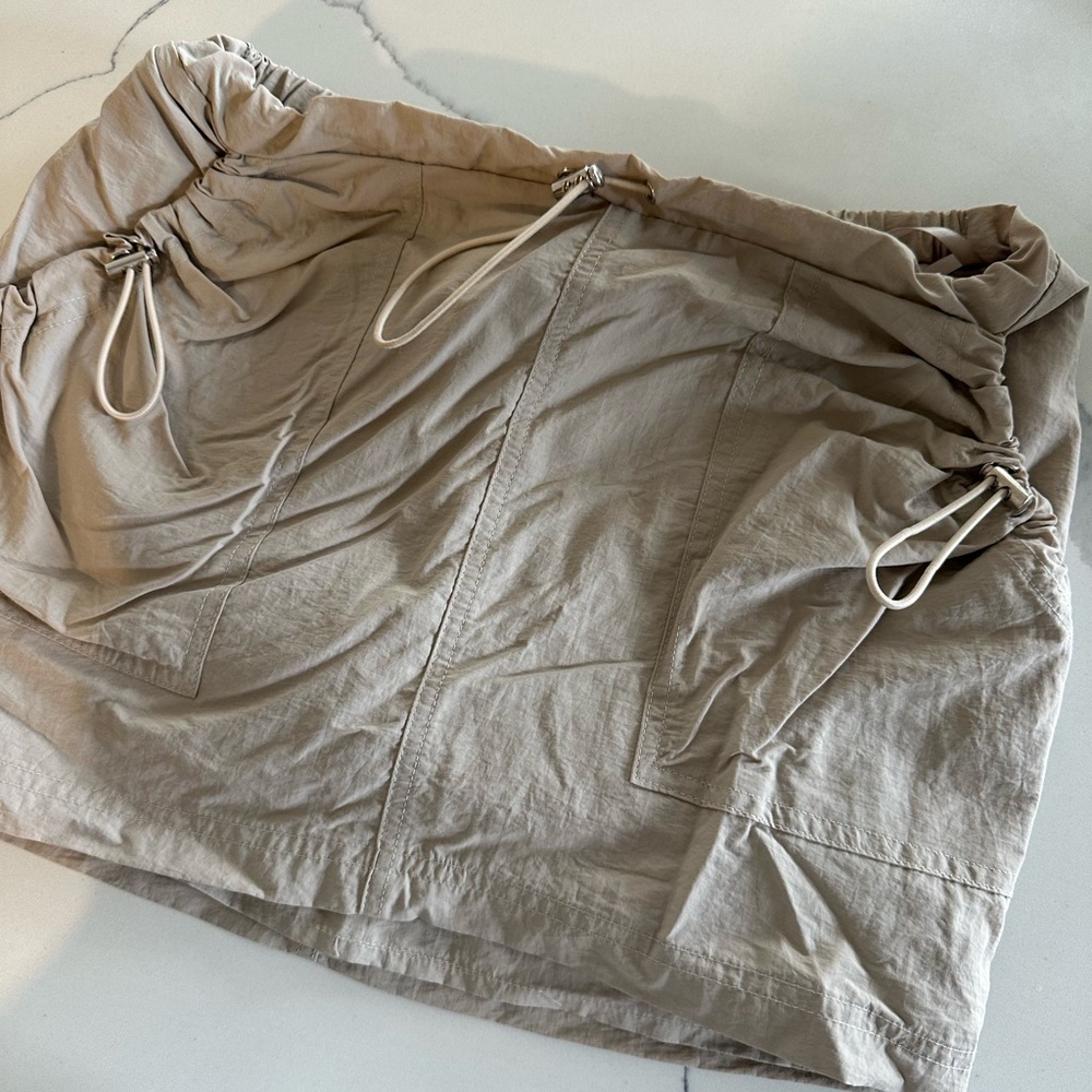 Beige Drawstring Skirt